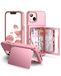WeLoveCase iPhone 13 / iPhone 14 Portemonneehoesje met creditcardhouder en verborgen spiegel, roségoud