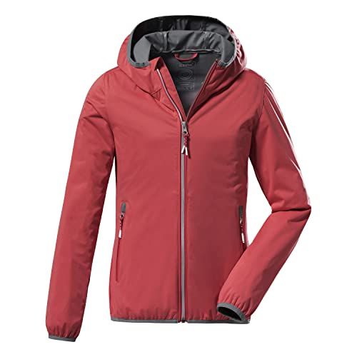 killtec Girl's Transitional Jacket with Stand-up Collar, Packable - KOS 164 GRLS JCKT, coral, 164