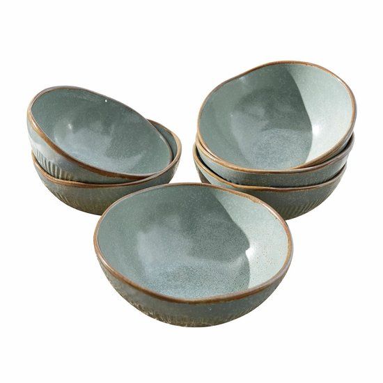 LOBERON Kommetje set van 6 Périers turquoise/bruin