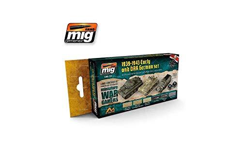 AMMO MIG-7116 Vroeg- en Dak Duitse Wargames Acrylverf Set (6 X 17Ml Potten), Multicolor