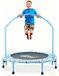 Merkloos Trampoline kinder - Opvouwbare fitnesstrampoline - 38 inch - Met veiligheidsnet - Binnen en buiten