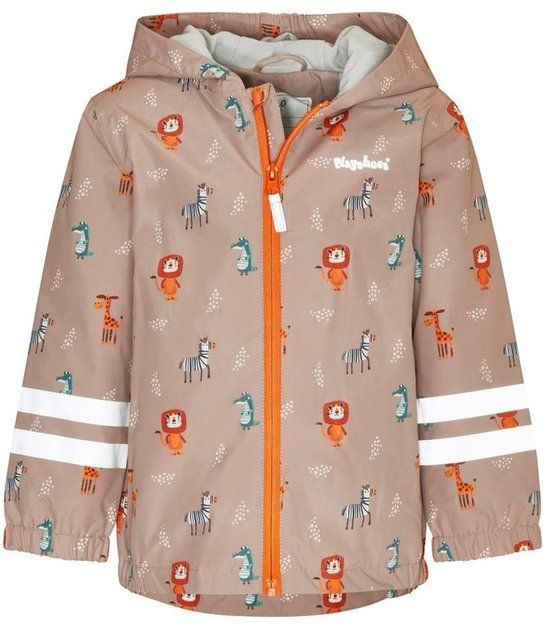 Playshoes Regenjas Wilde Dieren Taupe Maat 110
