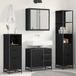 Maison Exclusive - Ensemble d'accessoires de salle de bain, 4 pièces, noir, aspect chêne, fibre de bois