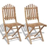 VidaXL Terras Bamboo Tuinstoel (2 stuks)
