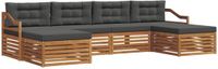 vidaXL Loungeset 6-delig Acacia Hout Natuurlijk en Antraciet