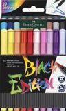 Faber-Castell 116452 Black Edition Brush Pen Set - 20 Assorted Colours