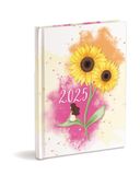 Agenda 2025 januari-december 2025, hardcover, wekelijks, zonnebloemen