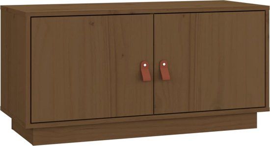 vidaXL Tv-meubel 80x34x40 cm massief grenenhout honingbruin
