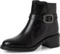 Tamaris - Enkellaarzen - Zwart - Leer - Dames - Maat 37