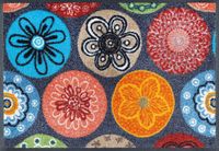 Kleen-Tex Wash+Dry Coralis Deurmat - Bloemen - Polyamide/Rubber - Blauw/Rood/Groen/Oranje/Beige - 40 x 60 cm