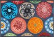 Kleen-Tex Wash+Dry Coralis Deurmat - Bloemen - Polyamide/Rubber - Blauw/Rood/Groen/Oranje/Beige - 40 x 60 cm