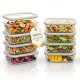 Safecourt Kitchen Safecourt vershoudbakjes - volledig van glas (100% micro-plastic vrij) - oven, vriezer, magnetron en vaatwasser - 8x 1040ml set