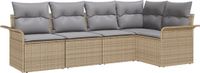 vidaXL Tuinbank Set 5-delig Beige Polyrattan