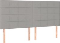 vidaXL Hoofdbord lichtgrijs 180x5x118/128 cm stof