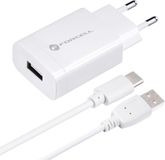 Forcell - Snellader met adapter - Inclusief USB-C kabel - Snellader geschikt voor Usb-C apparaten - Quick charge 3.0 - 18W - Wit