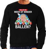 Bellatio Decorations kersttrui - Wilders Meer of minder ballen - foute Kerst sweater - zwart - heren - S