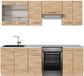 Vicco Fame-Line Unité de cuisine complète – 240 cm, marbre WB chêne doré puissant