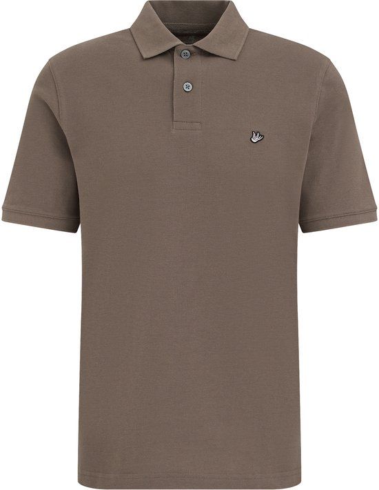 WE Fashion Heren regular fit polo met structuur - Bruin - Maat S