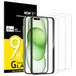 NEW'C 3 Stuks, Screen Protector voor iPhone 16 Plus, iPhone 15 Plus (6,7 inch), Gehard Glass Schermbeschermer, Ultra resistent - Eenvoudig installatiegereedschap inbegrepen