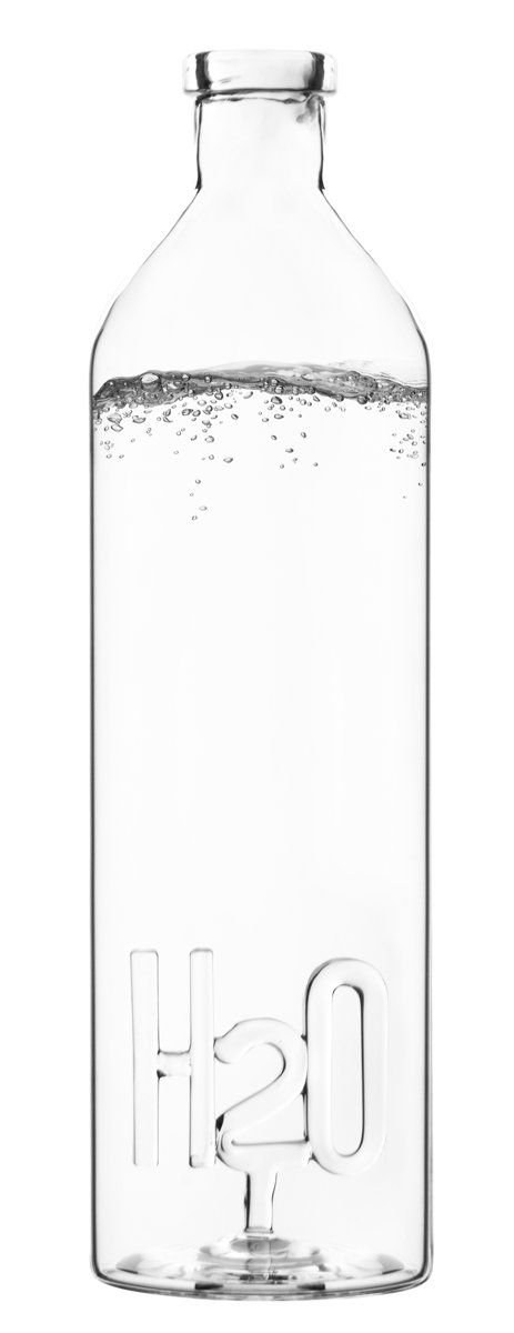 Balvi Waterfles Glas met Siliconen Kurk 1.2 L - H2O - Transparant