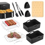 Siliconen Ninja Foodi Max Dual Zone 9,5 liter heteluchtfriteuse siliconen bakvorm - accessoires voor heteluchtfriteuse - Herbruikbaar - BPA-vrij - Ninja Airfryer accessoires