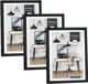 Zep Cadre photo - 3x pièces - noir - plastique - pour photo de 21 x 29 cm - debout / suspendu