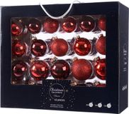 Decoris kerstballen mix - 42 Stuks - Glas - Rood