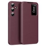 Samsung Étui à rabat Smart Clear View avec fente pour carte - Vin Rouge