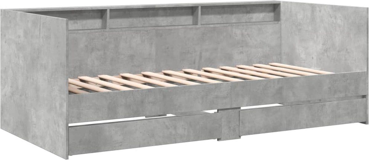 vidaXL Slaapbank met lades 75x190 cm betongrijs