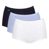 Sloggi 3P Basic Plus Maxi Colored Hellblau/Weiß Wolle 44 Damen