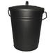 Home Discount® Asemmer, kool-/hout-emmer met deksel, zwart