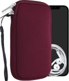 kwmobile telefoontasje universeel geschikt voor L - 6,5" smartphones - 16,5 x 8,9 cm - Hoesje met rits en polslusje - In bordeauxrood