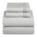 Hearth & Harbor RV korte queensize lakens - 4-delige lakenset, hotel luxe tweepersoons geborsteld lakens - extra zacht beddengoed lakens en kussenslopen, korte queensize lakens, zilvergrijs