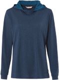 VAUDE Mineo LS Hoody, Trui, Dames Outdoor Sporttrui, Capuchon, Losse pasvorm, Polyester, Jersey, dark sea, Maat 42
