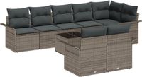 vidaXL - Tuinbank - Set - 9 - st - Grijs - poly - rattan