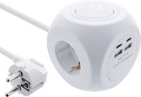 InLine stekkerdoos | 3 contacten | USB-A + USB-C | wit | 2 meter