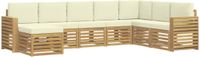 vidaXL - Buiten - bank - set - 8 - st - Wit - en - crèmekleurig - Polyester