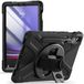 Selected by GSMpunt.nl Samsung Hoes Geschikt voor Samsung Galaxy Tab S10 Plus/S9 Plus / S9 FE Plus - Back Cover met Handriem - 360° Draaibare Kickstand Standaard - Beschermhoes Zwart