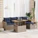 Maison Exclusive - Ensemble de meubles de jardin 6 pièces avec banc, coussins, en polyrotin gris, avec un cadre en bois d'acacia
