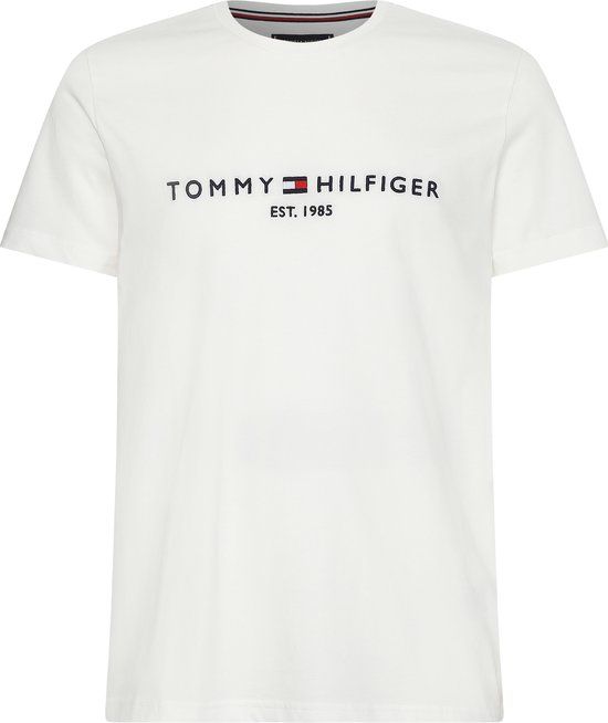 Tommy Hilfiger Logo T-shirt - Wit - Heren - Maat M - Modern-fit