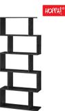 Hoppa! Songmics Boekenkast Vintage - Opbergkast - Rechthoekige Vakken - Kast Voor Boeken - Zwart - 70x24x159 cm (BxDxH)
