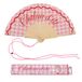 Fisura Originele waaier met boodschap "Zomerhitte", modern en kleurrijk houten accessoire, roze geruit, handwaaier, inclusief polsband, grappig cadeau-idee, 42,5 x 23 cm