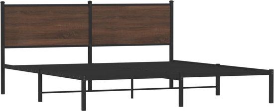 vidaXL Bedframe 160x200 cm Metaal Bruin Eikenkleurig