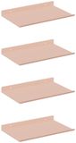 vidaXL Zwevende plank, 4 stuks, Roze, 30 x 18 x 2,5 cm, Staal