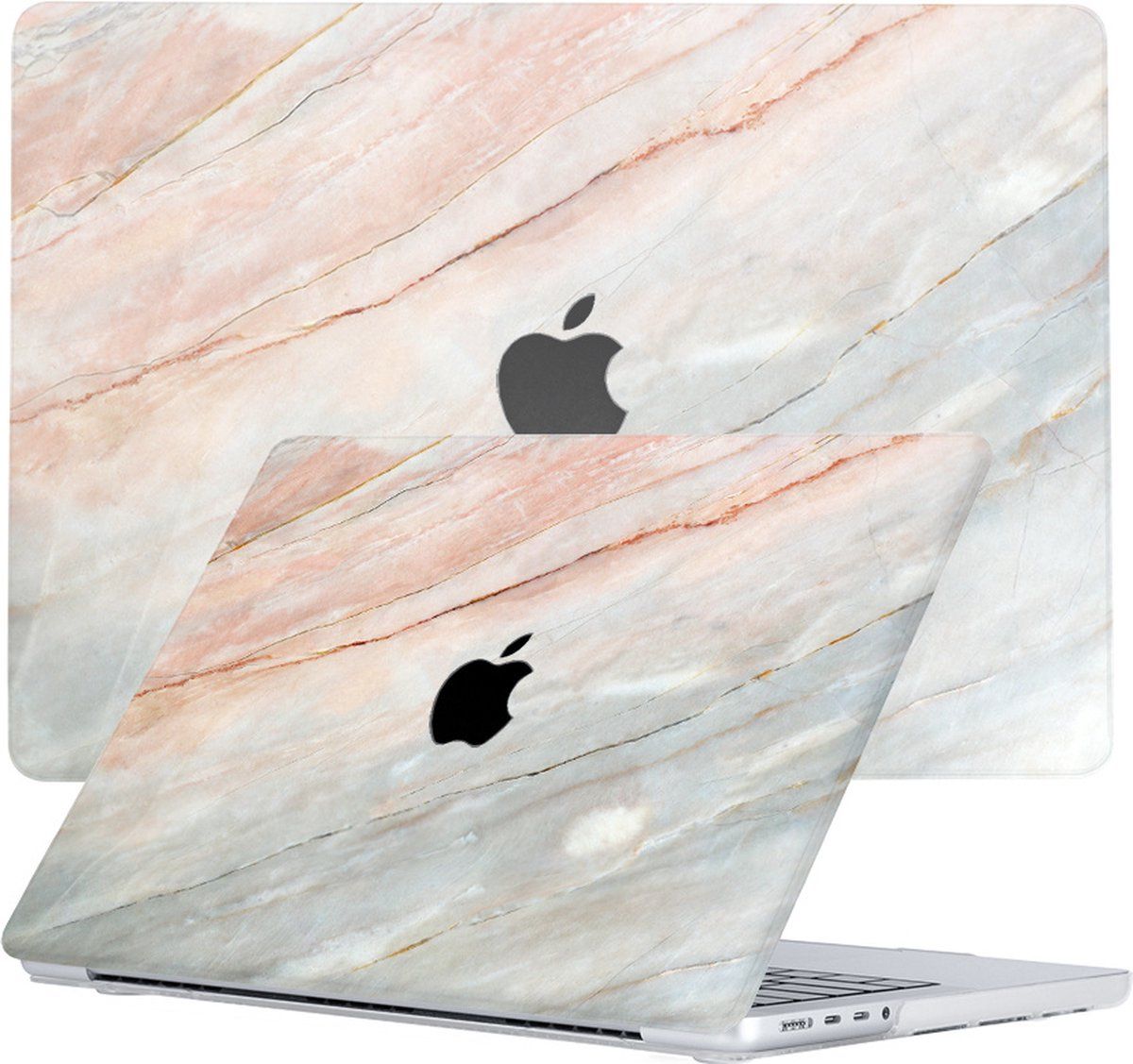 Lunso - Cover hoes - MacBook Pro 16 inch (2021) - Marble Aiden - Kunststof