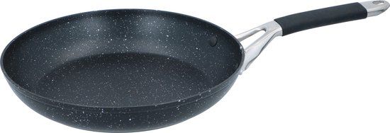 alpina Koekenpan 28 cm - Hapjespan met Anti-Aanbaklaag - Skillet voor Alle Warmtebronnen - Ook voor Inductie - PFOA-Vrij - Zwart/ Zilver