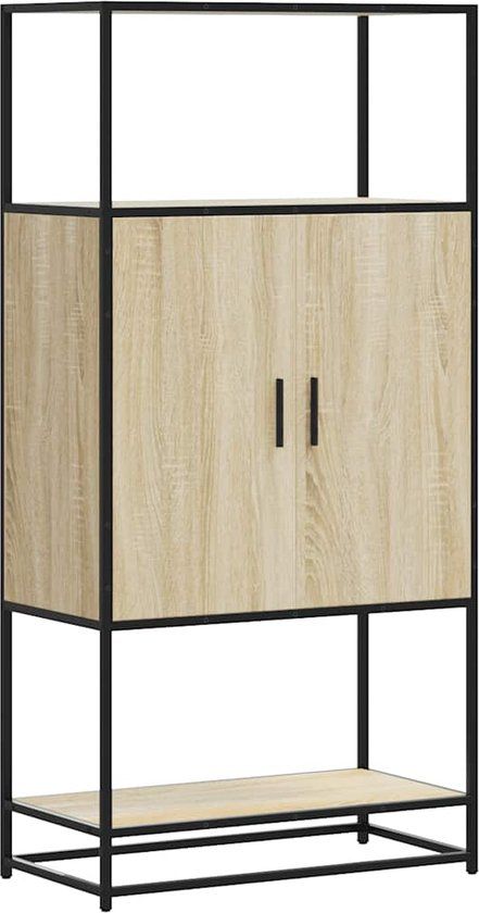 vidaXL Hoge kast - 68x35x139 cm - Sonoma eiken