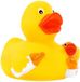 City Duck Badeend mama - met baby eendje - en fles - geel - bad speeltjes - 8 cm