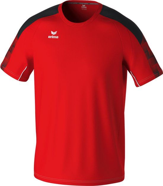 Erima Evo Star T-Shirt Kinderen - Rood / Zwart - Maat 128