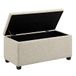 Amazon Basics Halbank en rechthoekige poef, met opslagruimte, gevoerd, polyester, beige, 42 x 91 x 43 cm (b x d x h)